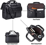 Men's Leather Messenger Bag Briefcase Laptop Bag Computer Shoulder Satchel Bag \ 17.3 Inch