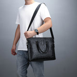Professional Men Crocodile Pattern Briefcase  Bag Plus Purse