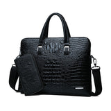 Professional Men Crocodile Pattern Briefcase  Bag Plus Purse