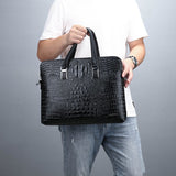 Crocodile Pattern Briefcase Professional Bag