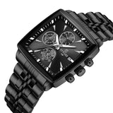 REWARD Quartz Watch for Men Business Square Face Waterproof Wrist Watches Chronograph, Luminous