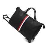 Duffle foldable luggage traveling bag roller weekend travel bag with wheel--- Red