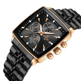 REWARD Quartz Watch for Men Business Square Face Waterproof Wrist Watches Chronograph, Luminous