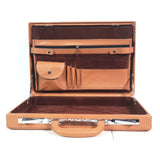 hydraulic briefcase with combination lock- Black & Brown
