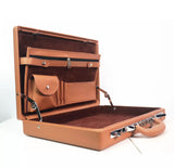 hydraulic briefcase with combination lock- Black & Brown
